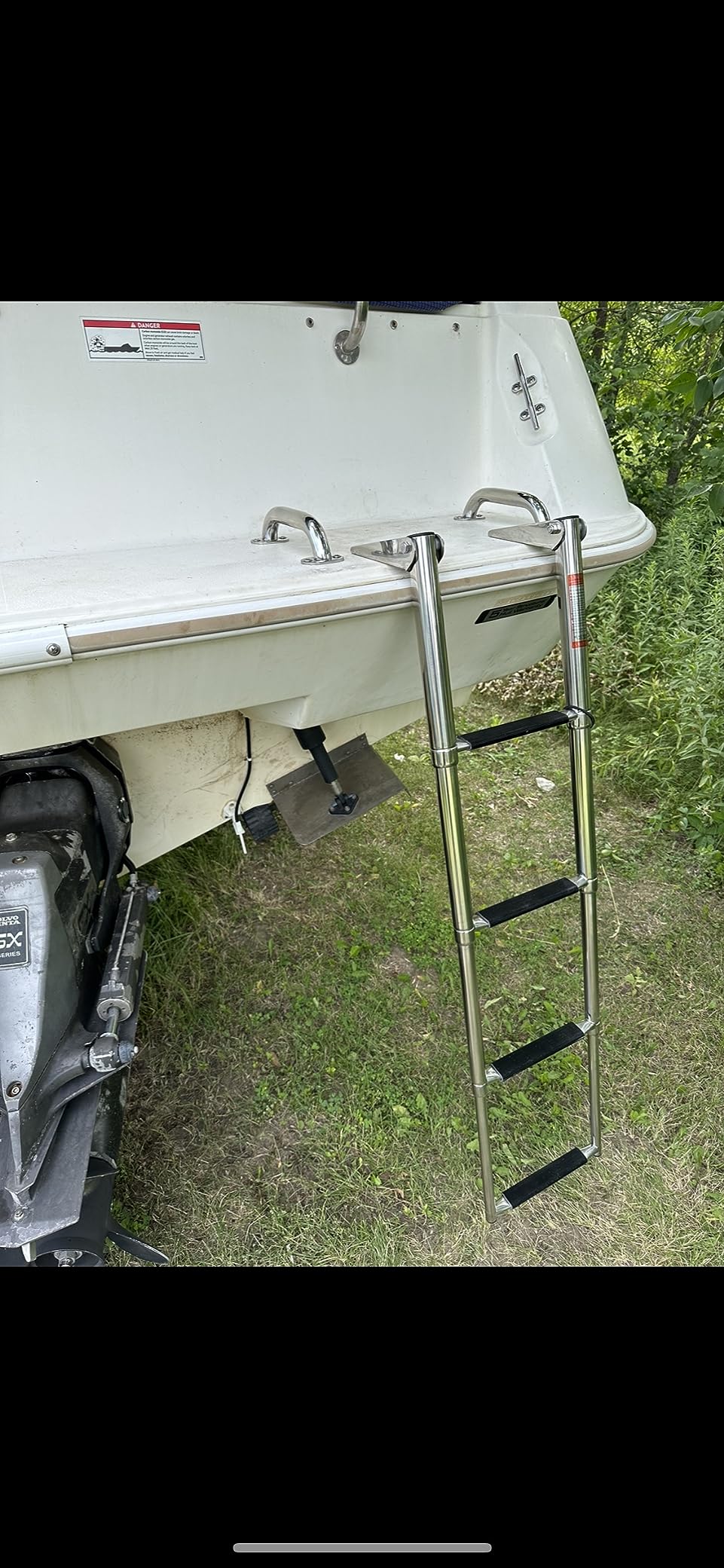 Heavy Duty Boat Telescopic 4 Step Ladder Stainless Steel Swim Platform Telescoping Ladder Extendable 4 Step for Boat Yacht customer photo 1