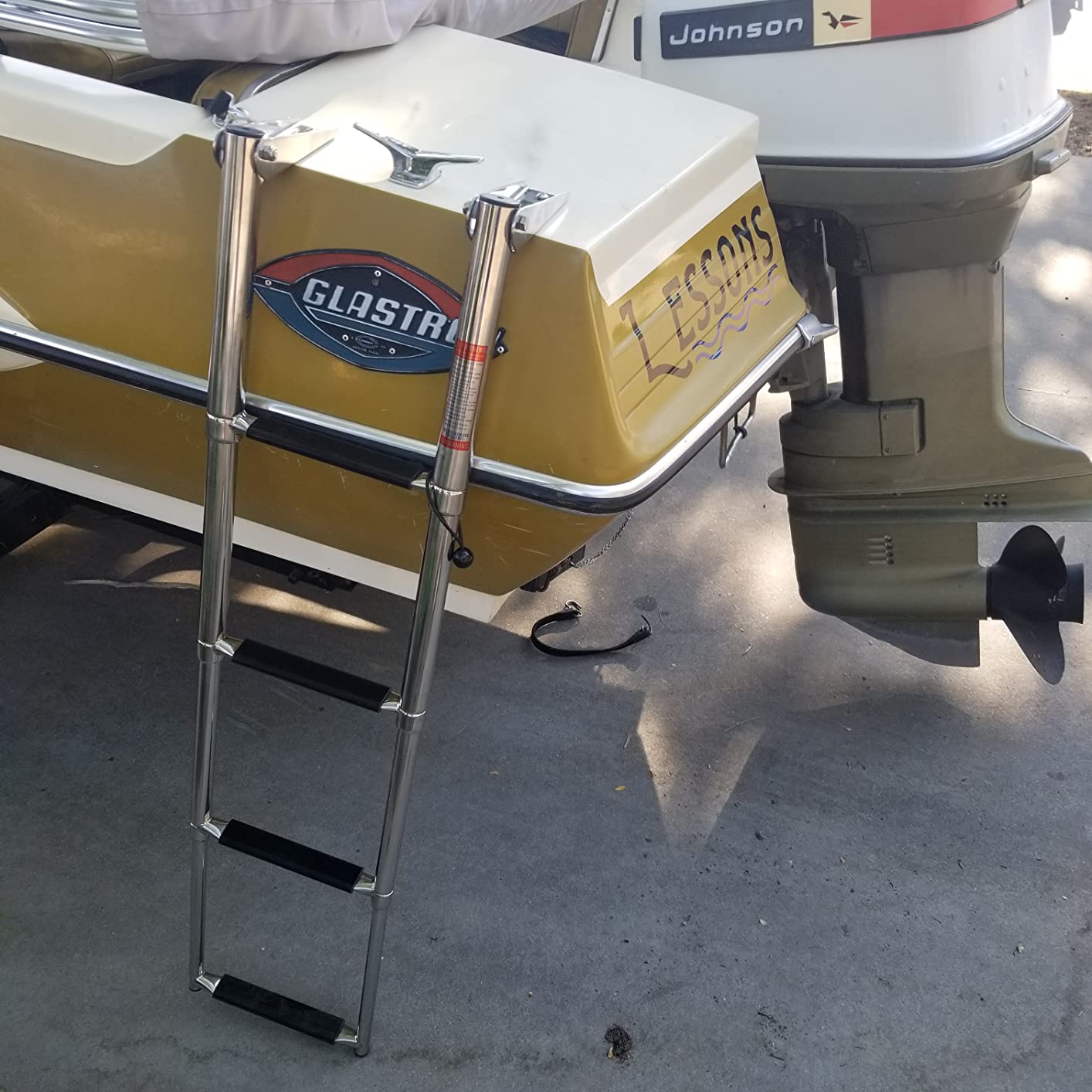 Heavy Duty Boat Telescopic 4 Step Ladder Stainless Steel Swim Platform Telescoping Ladder Extendable 4 Step for Boat Yacht customer photo 2