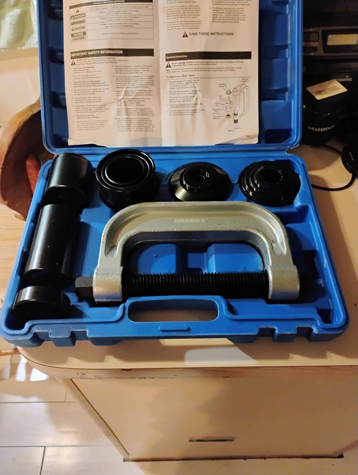 DASBET Ball Joint Removal Tool Kit Ball Joint Press & U Joint Removal Tool | Heavy Duty Ball Joint Press Kit Fit Most 2WD and 4WD Cars Light Trucks 10PCS Ball Joint Service Tool Bushing Press Kit (Blue) customer photo 1