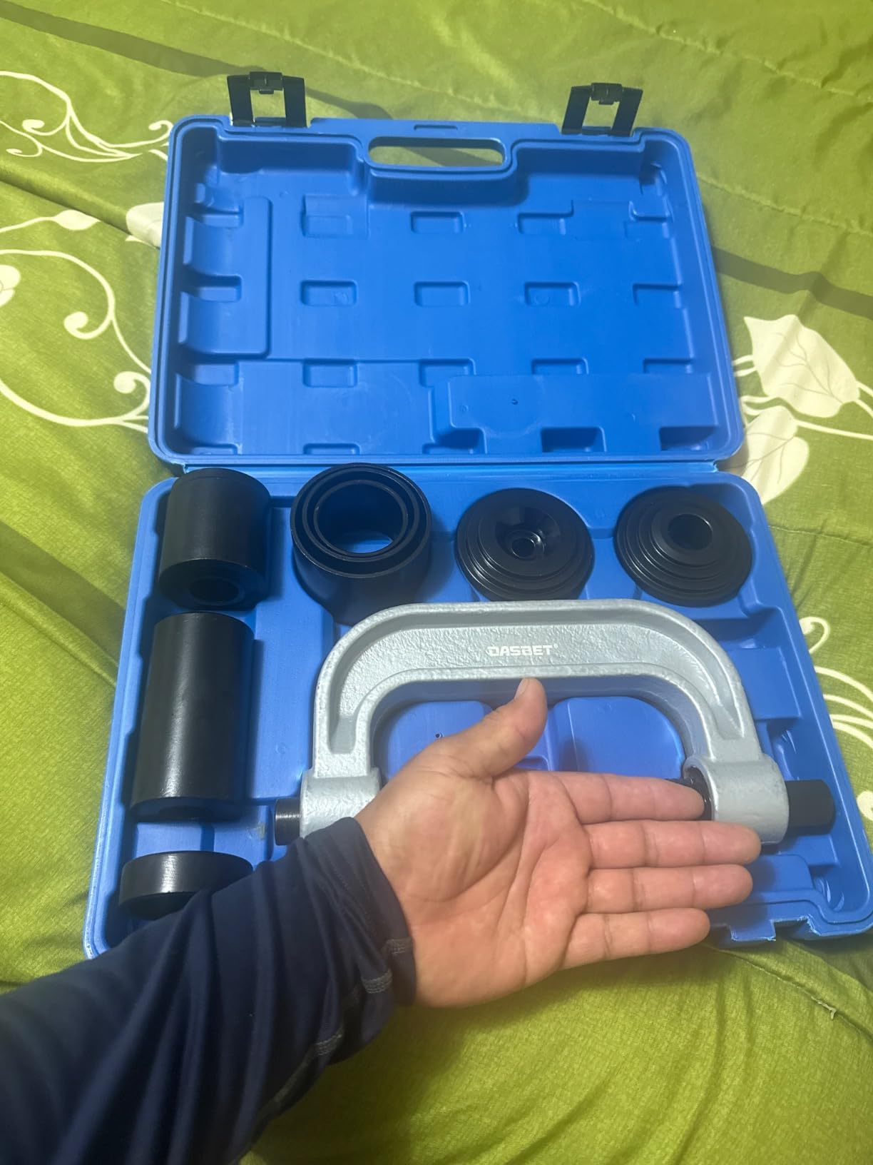 DASBET Ball Joint Removal Tool Kit Ball Joint Press & U Joint Removal Tool | Heavy Duty Ball Joint Press Kit Fit Most 2WD and 4WD Cars Light Trucks 10PCS Ball Joint Service Tool Bushing Press Kit (Blue) customer photo 2