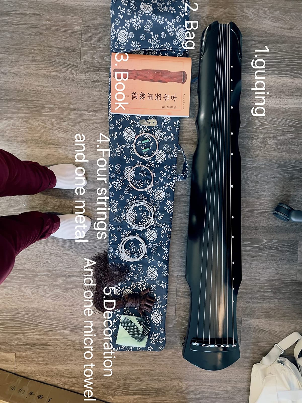 OrientalMusicSanctuary Lacquered Aged Paulownia Guqin - 7-string Chinese Zither (Fuxi Style) customer photo 2