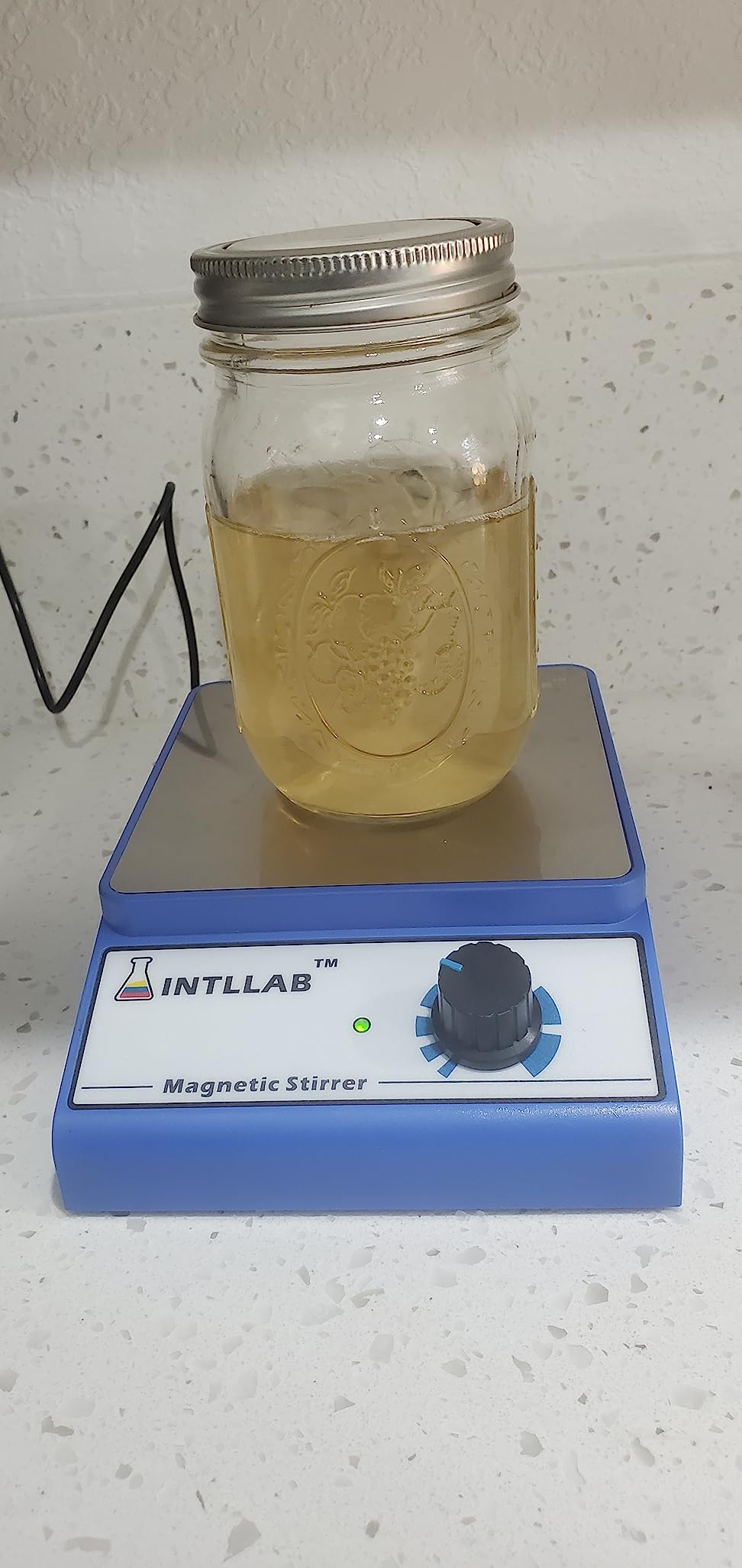 INTLLAB Magnetic Stirrer Stainless Steel Magnetic Mixer with stir bar (No Heating) Max Stirring Capacity: 3000ml customer photo 1