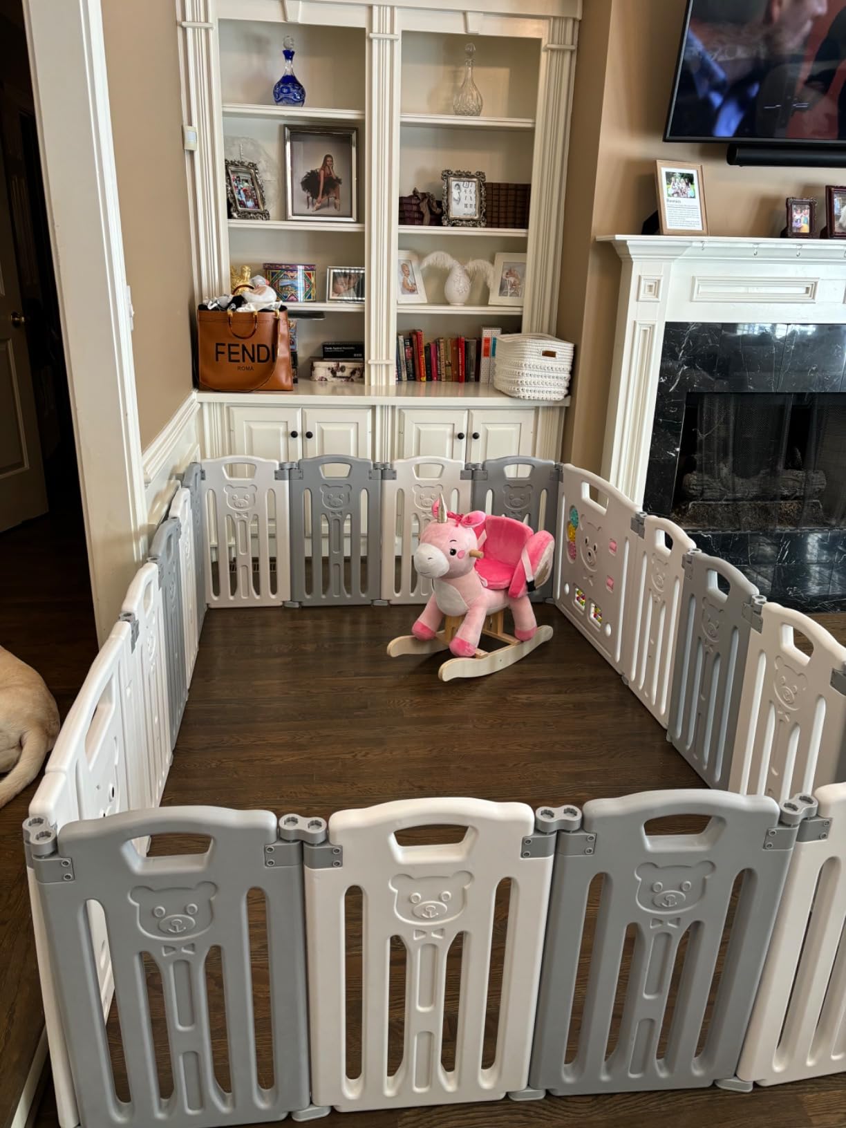 labebe - Baby Rocking Horse, Ride Unicorn, Kid Ride On Toy for 6 Month-3 Year Old, Infant (Boy Girl) Plush Animal Rocker, Toddler/Child Stuffed Ride Toy (Pink) customer photo 2