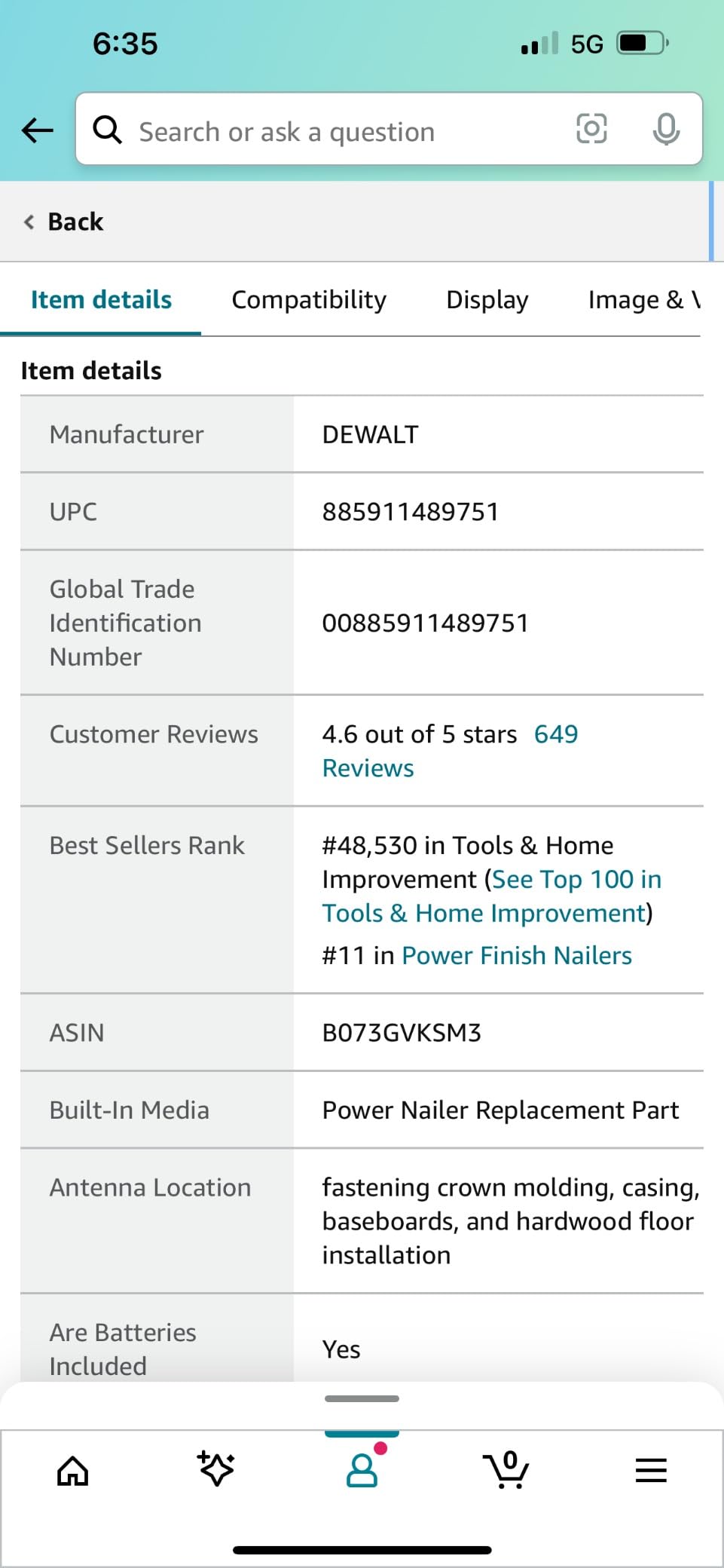 20V MAX XR Lithium-Ion Cordless 15-Gauge Angled Finish Nailer (Tool Only) customer photo 2