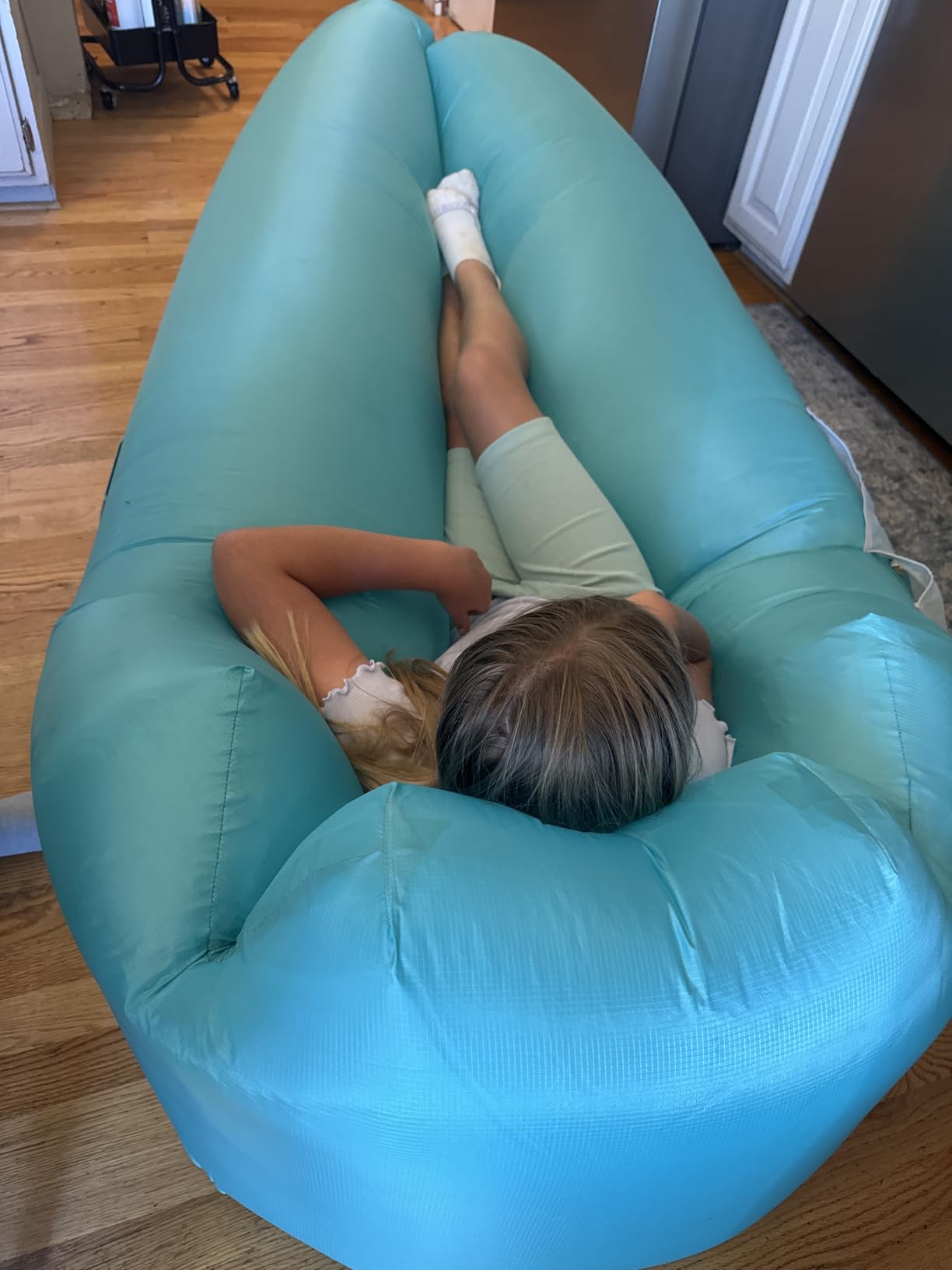 WEKAPO Inflatable Couch Air Lounger Chair - Camping & Beach Accessories, Portable Blow up Sofa for Hiking, Lawn, Indoor/Outdoor Movies & Music Festivals. Lightweight and Easy to Set Up Air Hammock customer photo 1