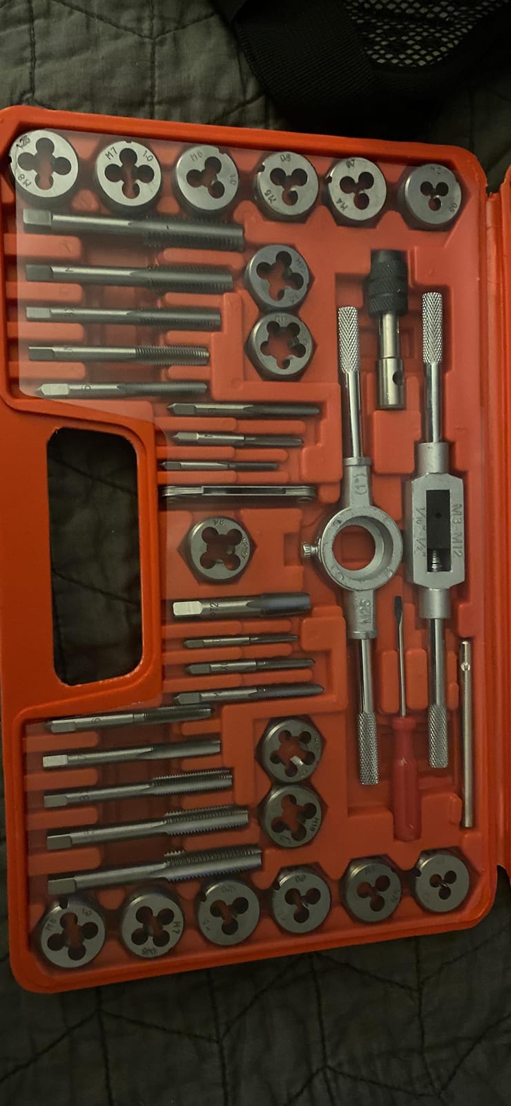 EFFICERE 40-Piece Premium Tap and Die Set, Metric Screw Threads M3-M12 Both Coarse and Fine Types | Essential Threading Tool Kit with Complete Handles, Accessories and Case customer photo 1