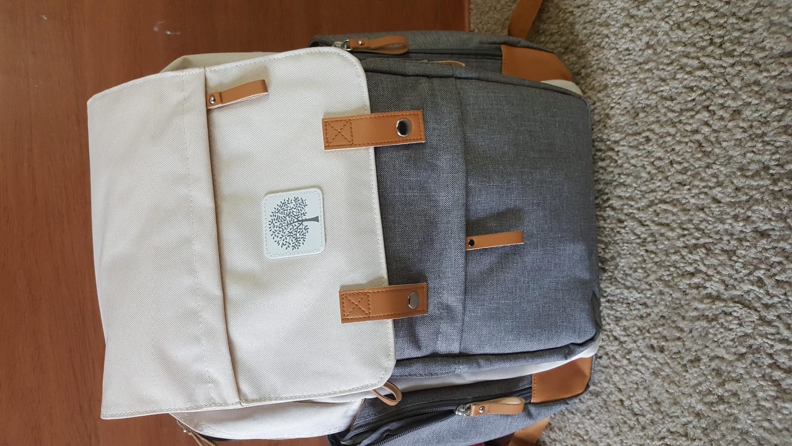 Parker Baby Co. 8-Year Original Birch Diaper Backpack - Cream customer photo 1