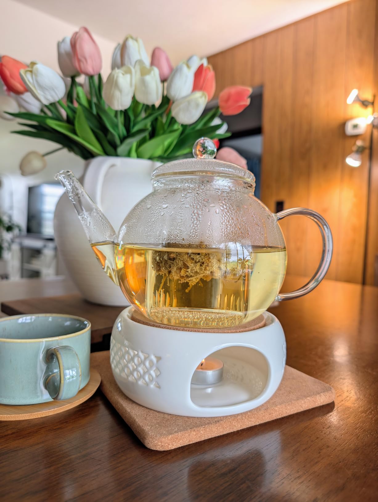 Teabloom Stovetop & Microwave Safe Glass Teapot with Removable Loose Tea Glass Infuser – Includes 2 Blooming Teas – 2-in-1 Tea Kettle and Tea Maker – Tea Purist's Choice customer photo 1