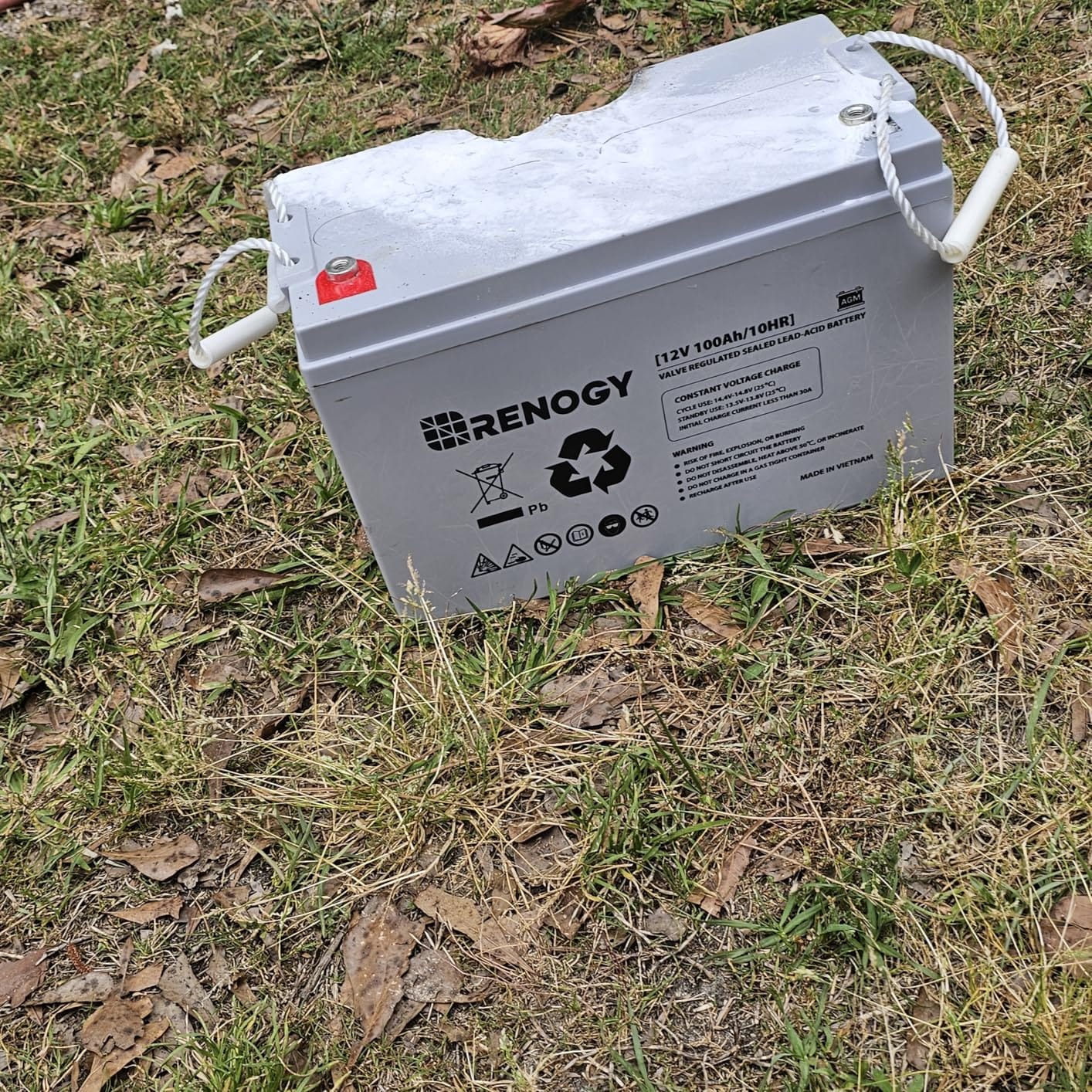 Renogy 12 Volt 100Ah Deep Cycle AGM Battery, Lead Acid Solar Battery customer photo 1
