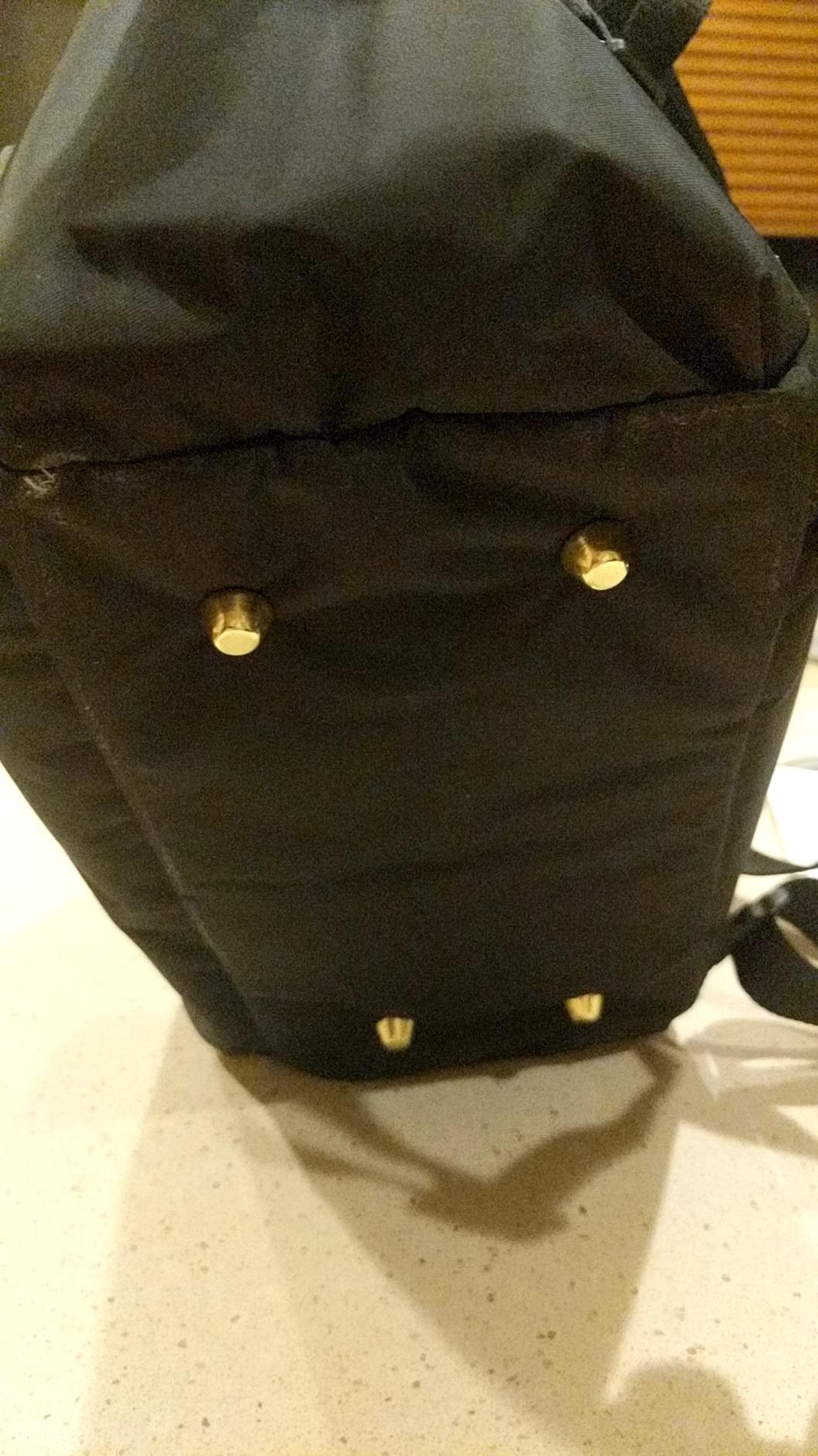 Skip Hop Diaper Bag Backpack: Mainframe Large Capacity Wide Open Structure with Changing Pad & Stroller Attachement, Black with Gold Trim customer photo 2