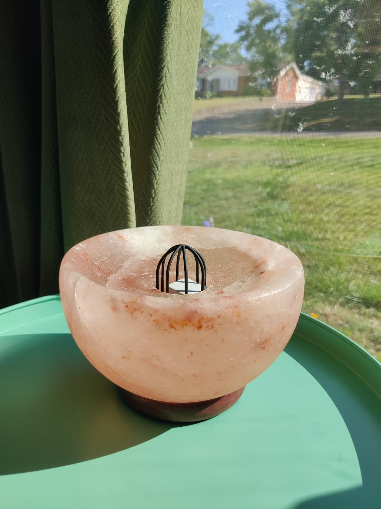 Spantik Himalayan Salt Lamp Bowl with Natural Crystal Chunks, Dimmer Cord and Classic Wood Base Premium Quality Authentic from Pakistan customer photo 1