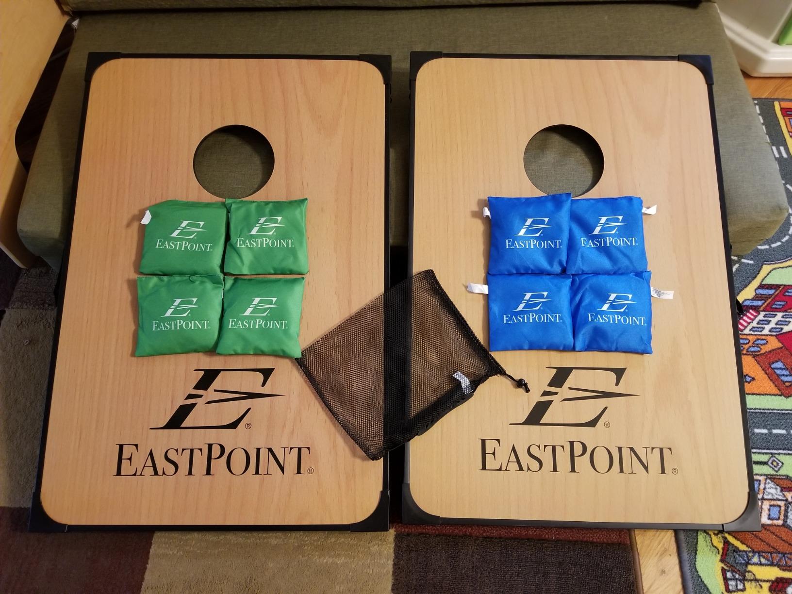 EastPoint Sports Cornhole Game Set Bean Bag Toss MDF - 2' W x 3' L - Built-In Storage, Convenient Carry Handles and 8 Premium Bean Bags customer photo 1