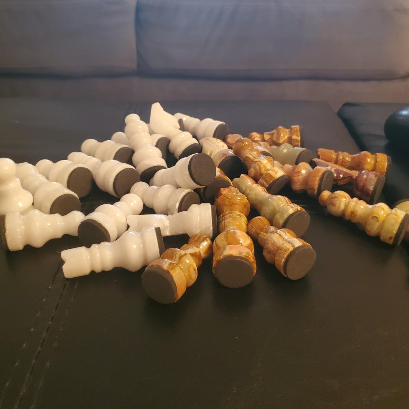 Handmade Staunton White and Green Onyx Marble Chess Board Game Set - Best Board Games for Home Décor Gifts - Suitable for Table Décor - Non Go Board Game - Non Checker Board Game customer photo 1