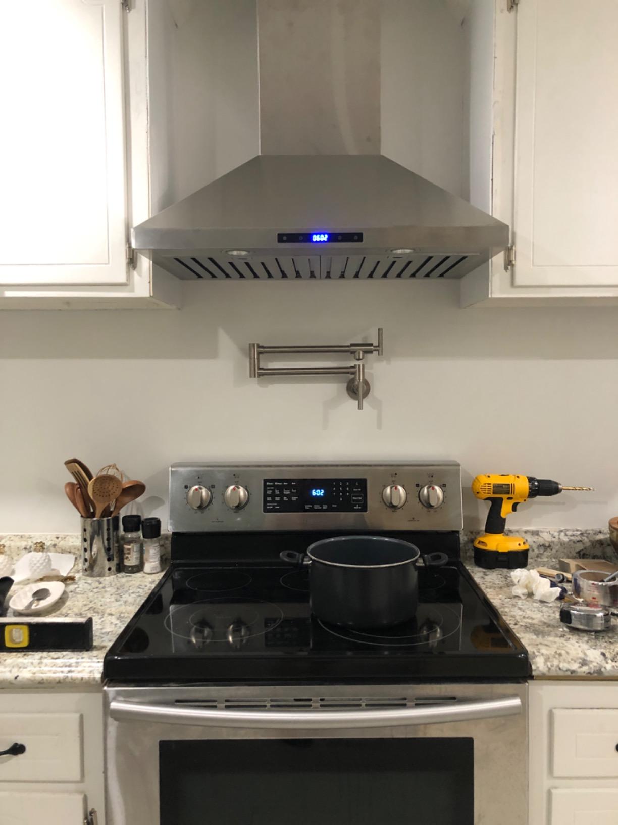 SUMERAIN Pot Filler Faucet Wall Mount Brushed Nickel customer photo 1