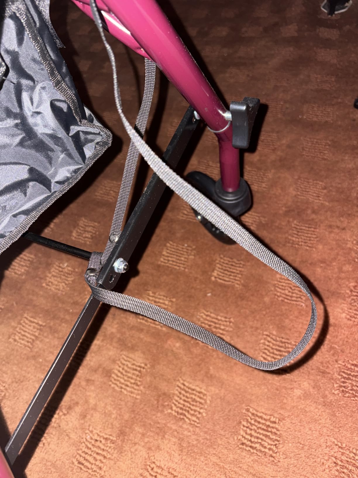 Medline Steel Rollator Walker with Seat, Burgundy, 350 lb. Weight Capacity, 6” Wheels, Foldable, Adjustable Handles, Rolling Walker for Seniors, Walker for Mobility Impaired customer photo 1