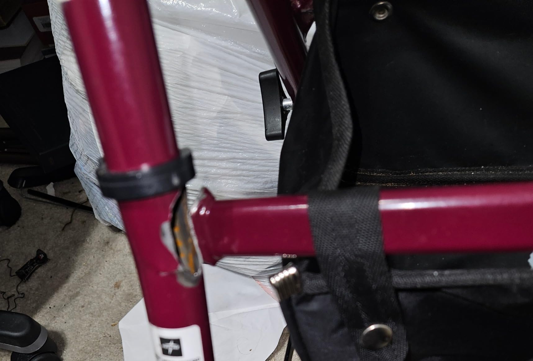Medline Steel Rollator Walker with Seat, Burgundy, 350 lb. Weight Capacity, 6” Wheels, Foldable, Adjustable Handles, Rolling Walker for Seniors, Walker for Mobility Impaired customer photo 2