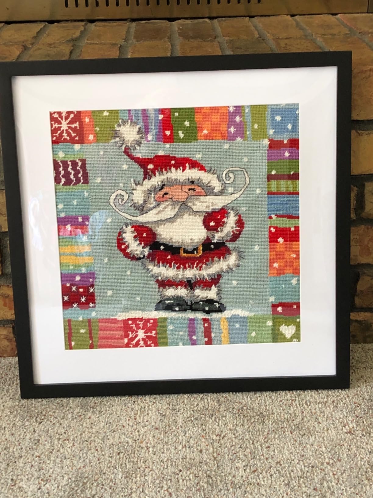 Dimensions Needlepoint Kit, Patterned Santa Claus Christmas Needlepoint, 14'' x 14'' customer photo 1