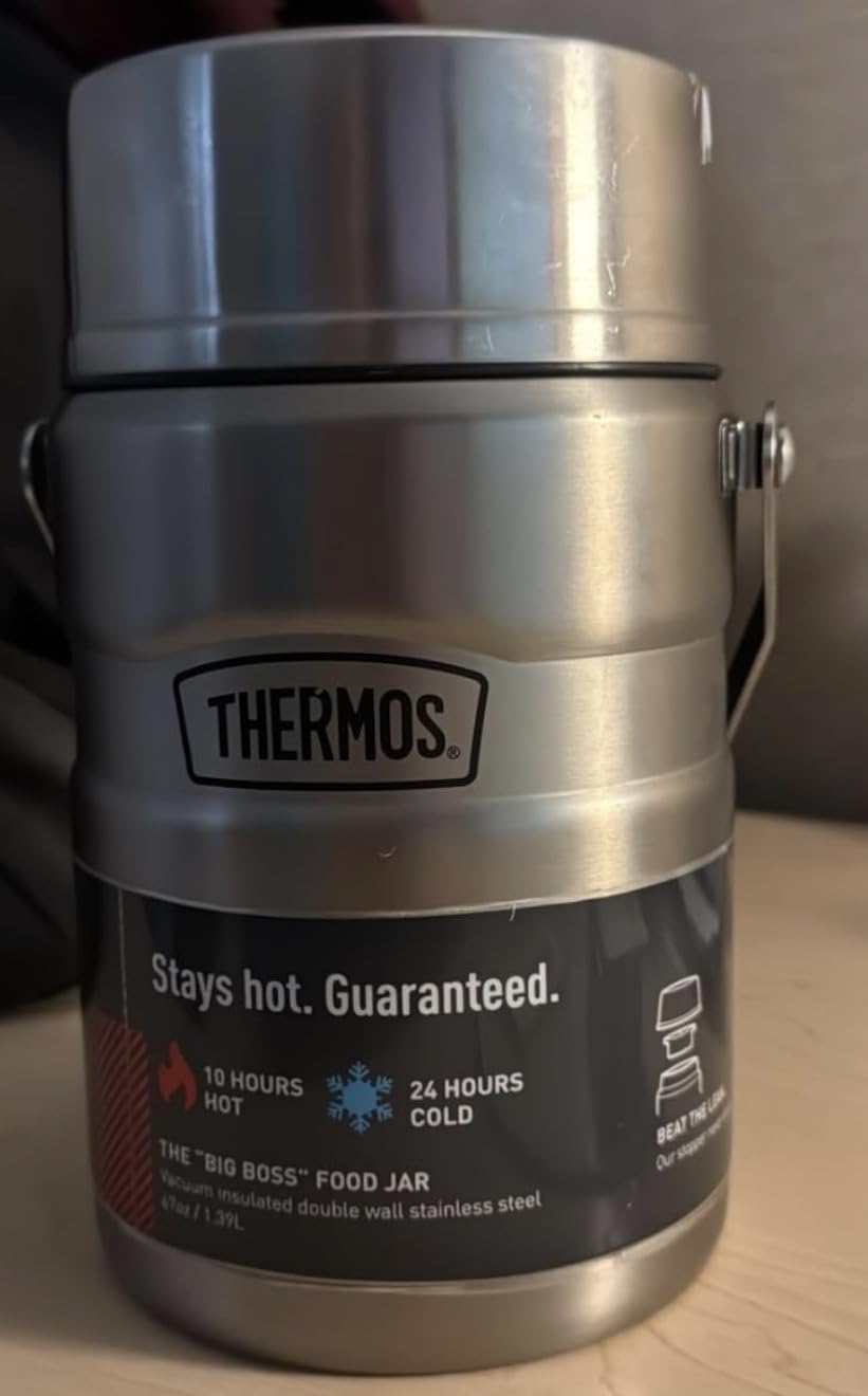 THERMOS Stainless King Food Jar with Handle, 47oz, Matte Stainless Steel customer photo 2