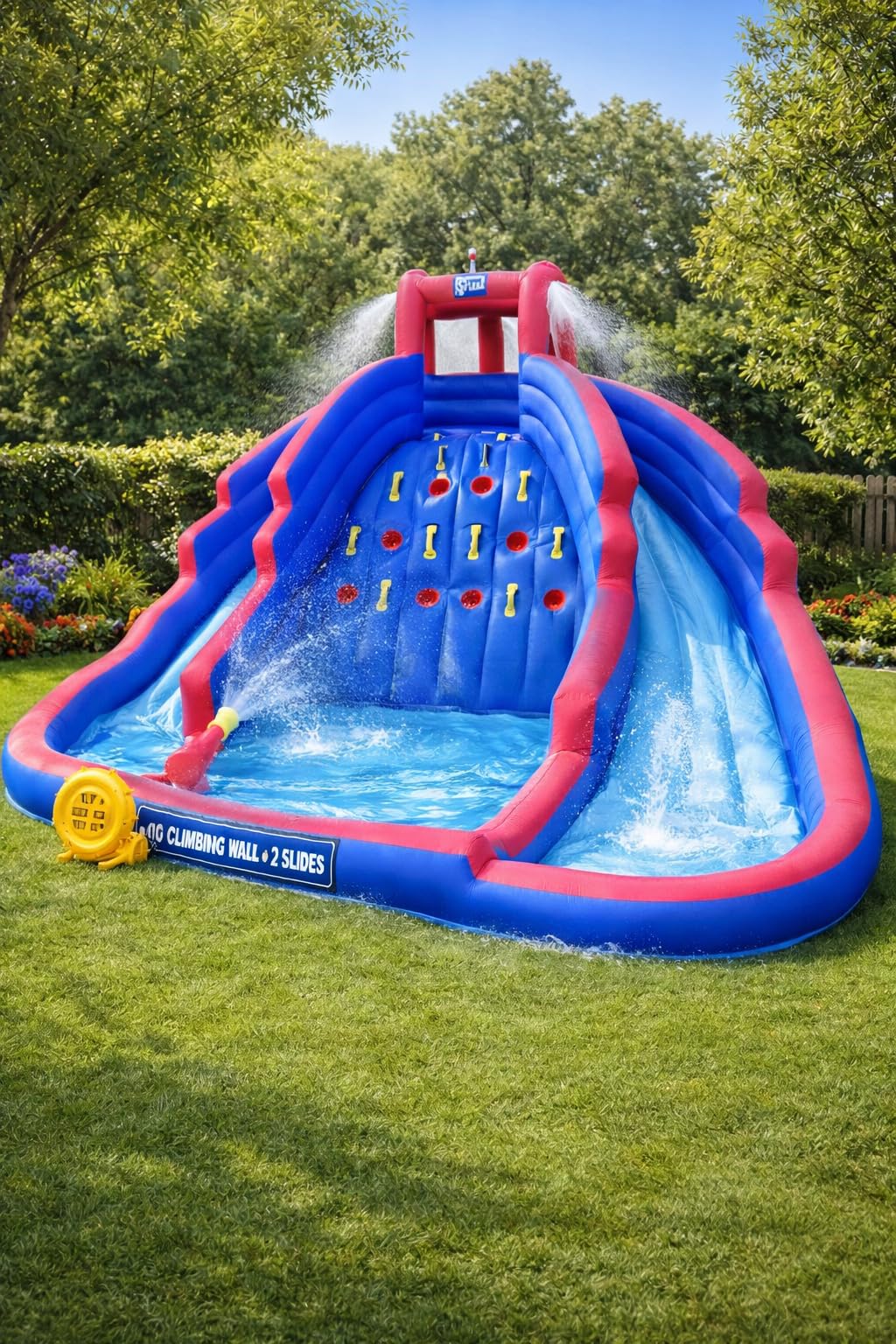 SUNNY & FUN Ultra Climber Inflatable Water Slide Park with Two Slides customer photo 2