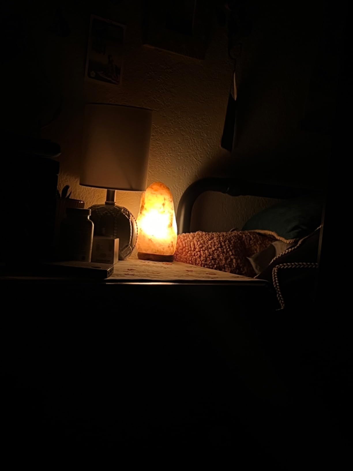 7 Inch Himalayan Salt Lamp with Dimmer Cord - Night Light Natural Crystal Rock Classic Wood Base Authentic from Pakistan customer photo 2