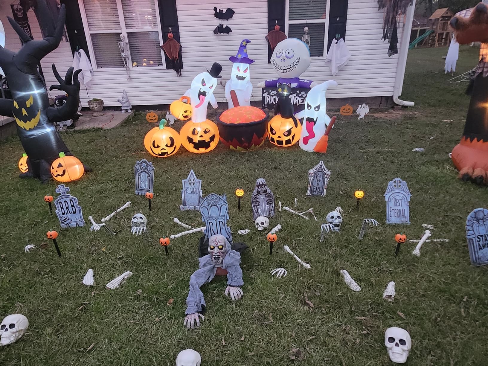 AISENO Realistic Skeleton Stakes Halloween Decorations for Lawn Stakes Garden Halloween Skeleton Decoration Outdoor customer photo 2