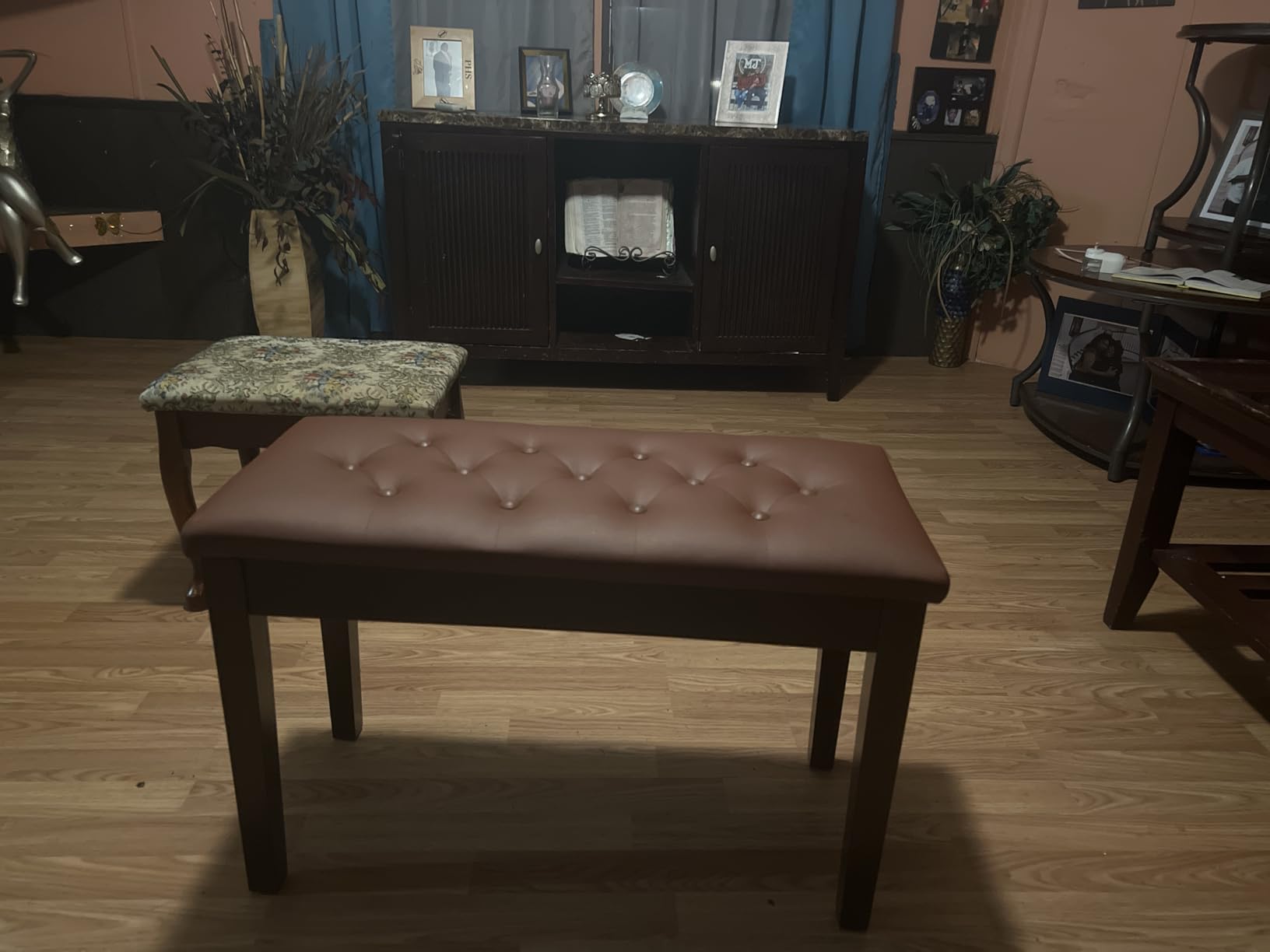Bonnlo Piano Bench Adjustable with Storage Faux Leather Wooden Seat customer photo 1