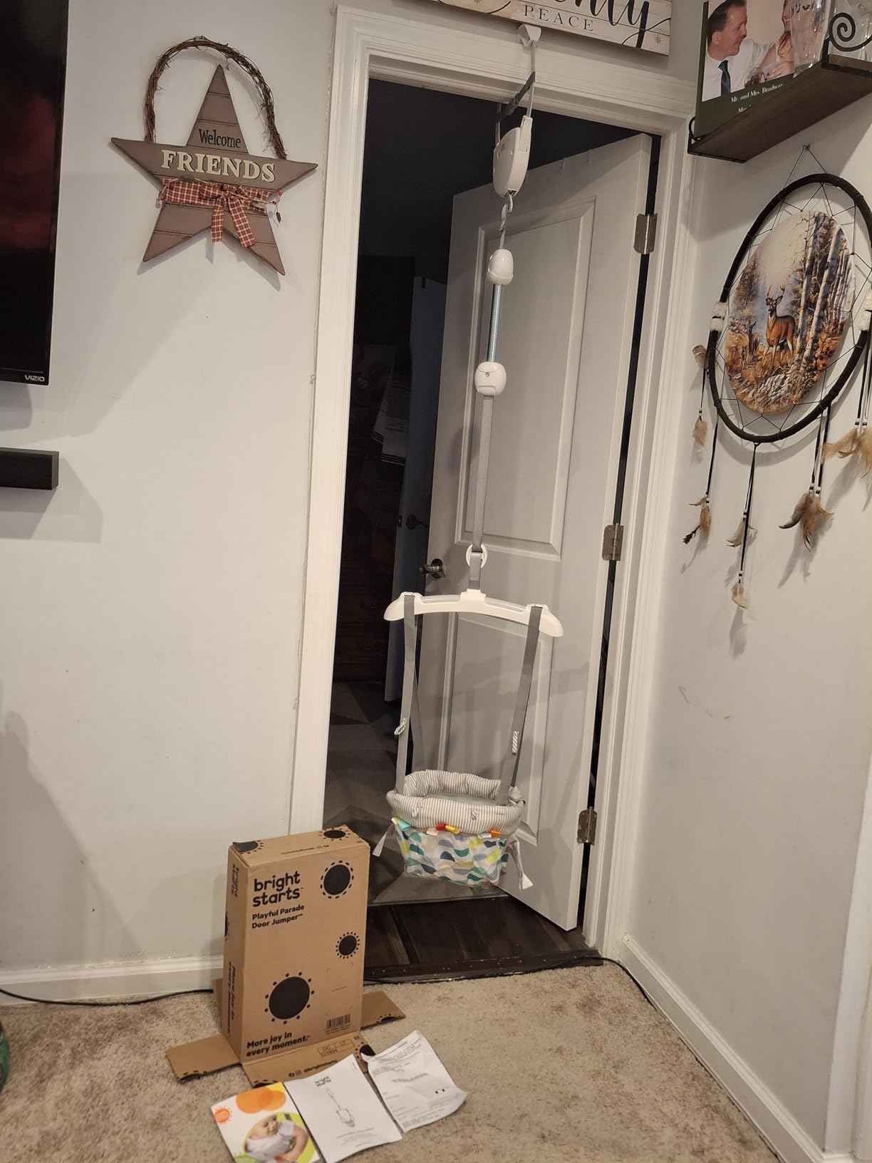 Bright Starts Playful Parade Door Jumper for Baby with Adjustable Strap, 6 Months and Up, Max Weight 26 lbs customer photo 1