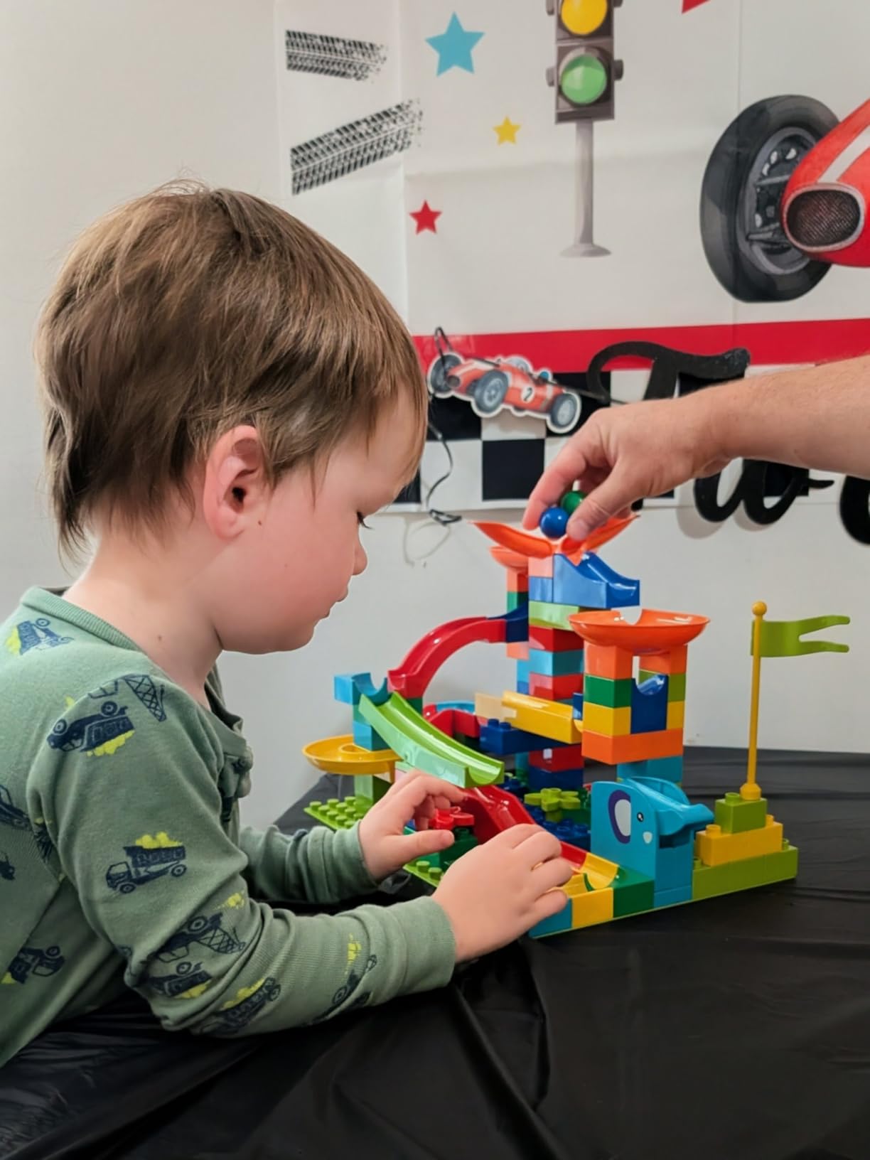 COUOMOXA 110 Pcs Marble Run Set, STEM Building Blocks Toy customer photo 1