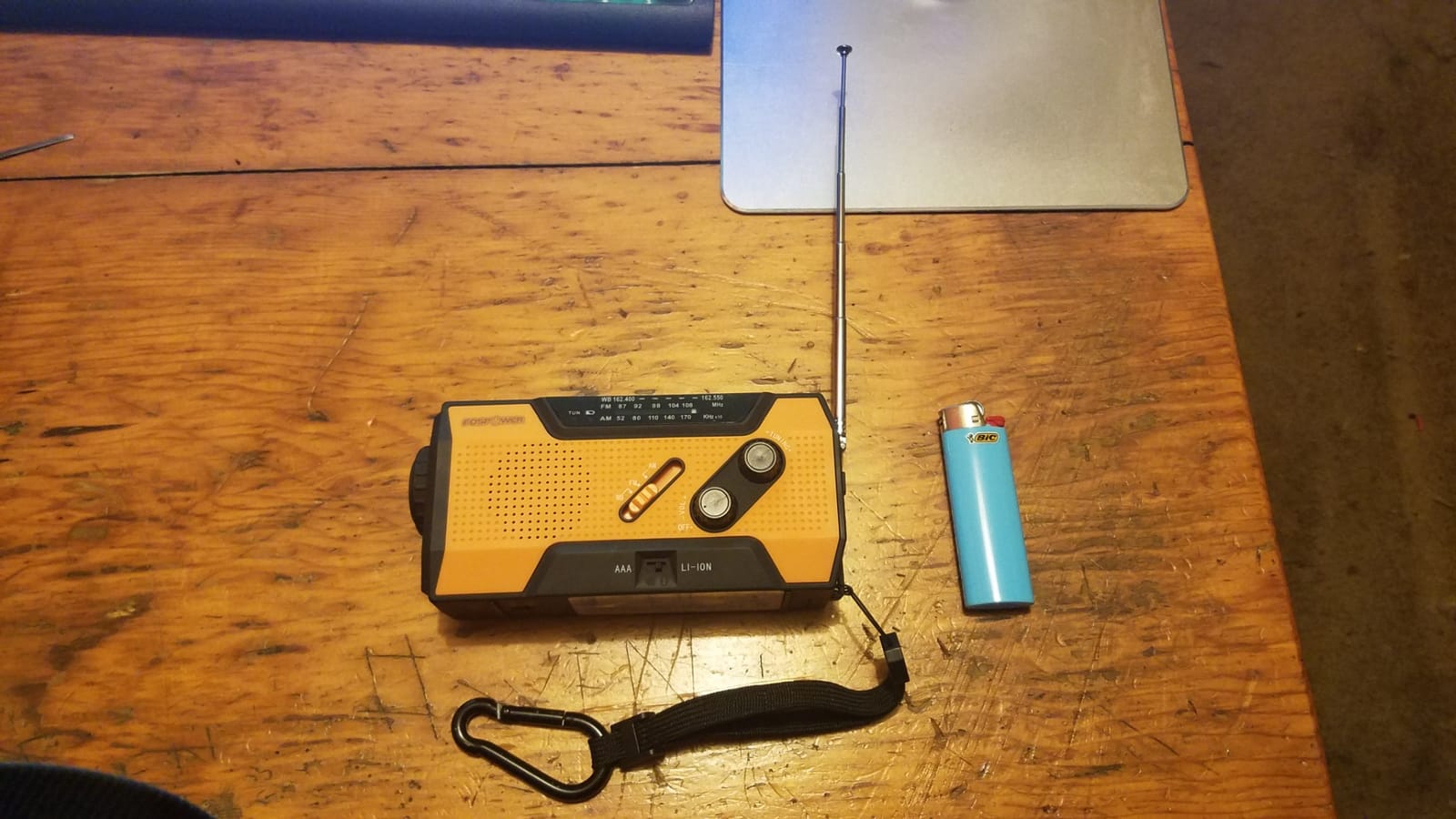 FosPower NOAA Emergency Weather Radio A1 7400mWh Solar Hand Crank (Orange) customer photo 1