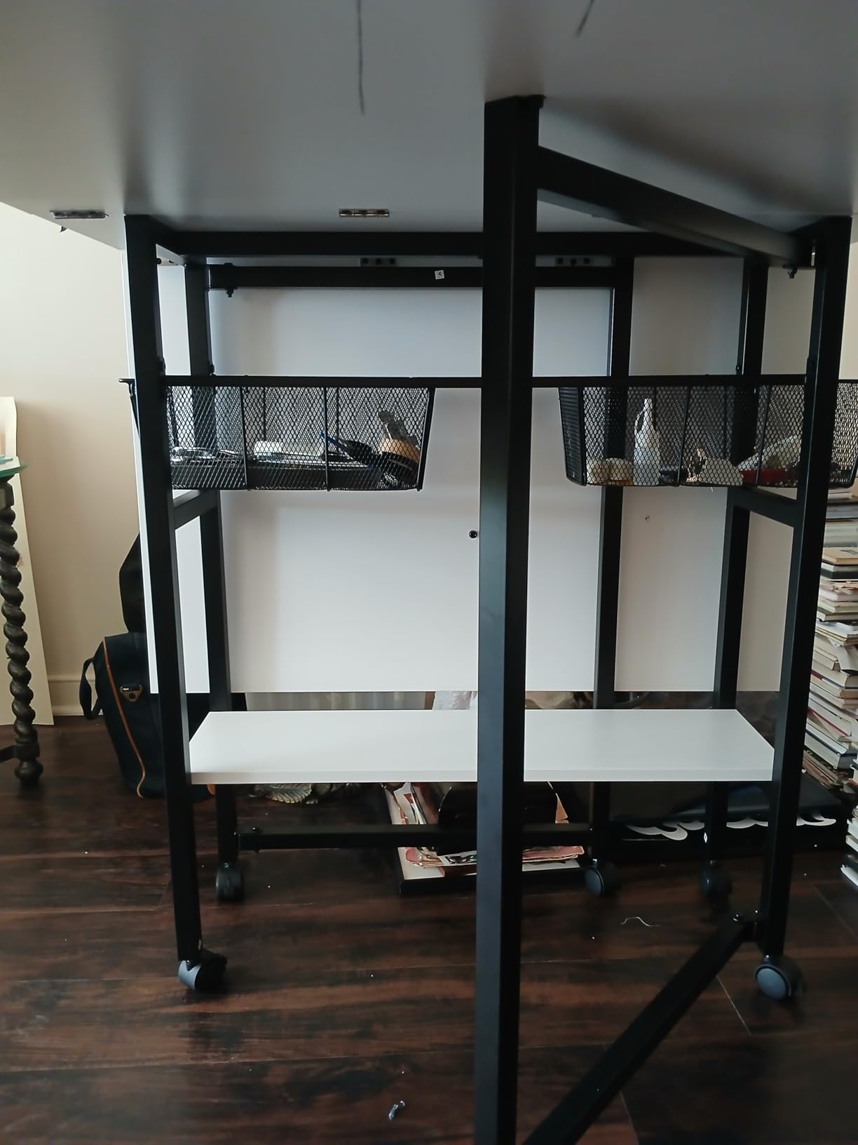 Studio Designs Sew Ready Fabric Cutting Standing Table with Craft Organizers - 58.75 in W x 36.5 in D x 30 in H - Charcoal / White customer photo 2