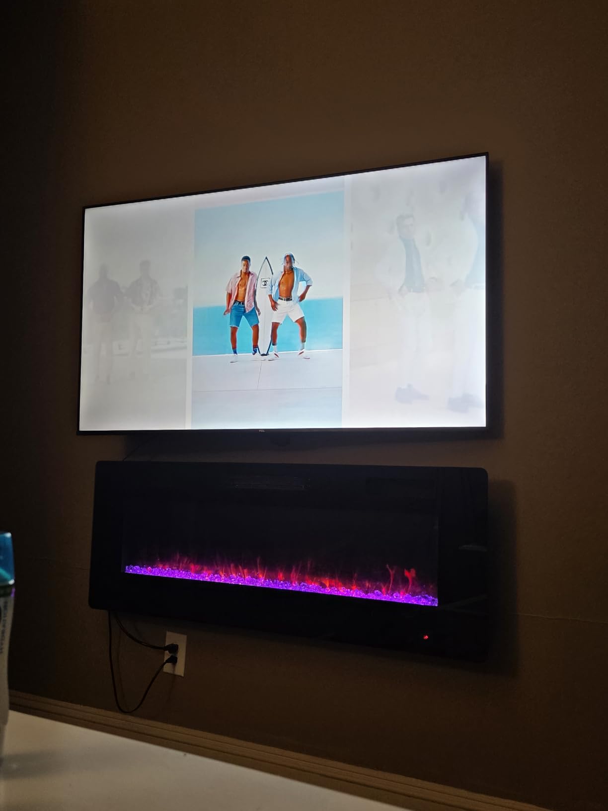 60 inch Electric Fireplace Recessed and Wall Mounted Insert customer photo 1