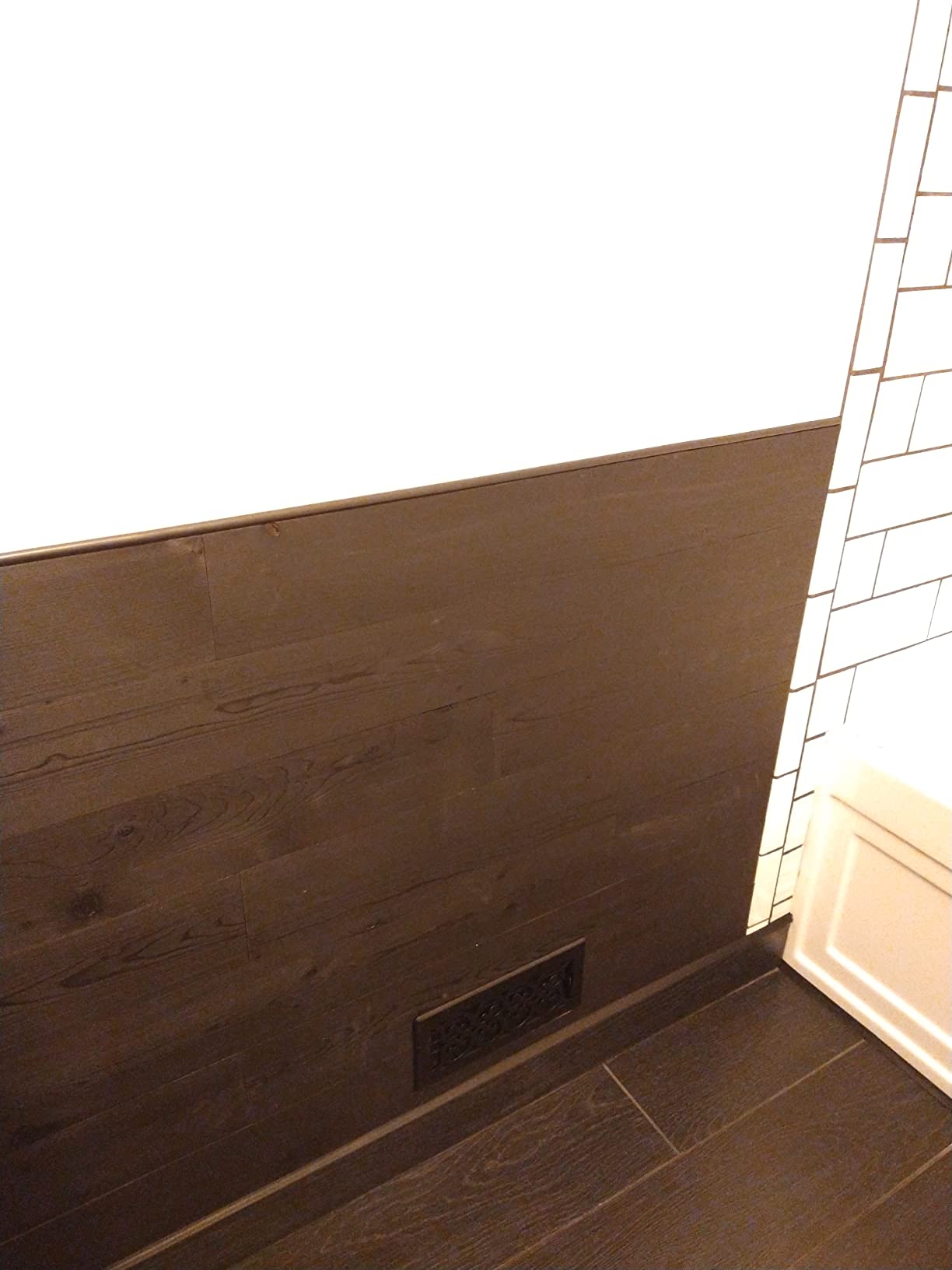 WoodyWalls Peel and Stick Wood Planks | Real Wood Wall Panels for DIY Accent Walls & Ceilings | Black Shiplap Wall Panels (19.5 sq. ft. per Box) Charcoal customer photo 2