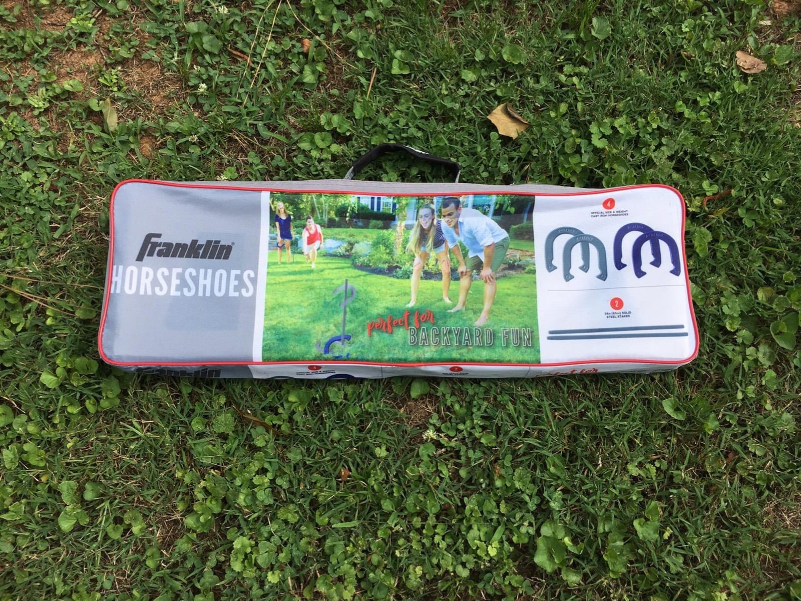 Franklin Sports Horseshoes Sets - Game Sets for Adults + Kids - Includes (4) Horseshoes and (2) Ground Stakes customer photo 1