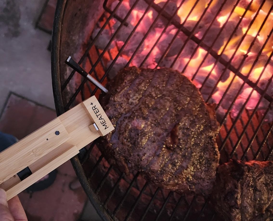 MEATER Plus Smart Meat Thermometer, Honey, Bluetooth, 165ft, Grill & Oven | 165ft Bluetooth range for BBQ, grill, oven, smoker, air fryer, kitchen. Great for steak, chicken, turkey. Recipes in app. customer photo 1