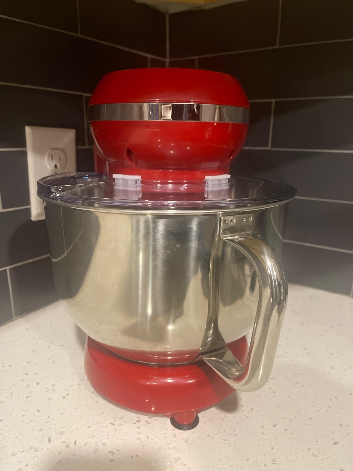 VIVOHOME Stand Mixer, 6-Quart Tilt-Head Kitchen Mixer with Bowl, Red customer photo 2