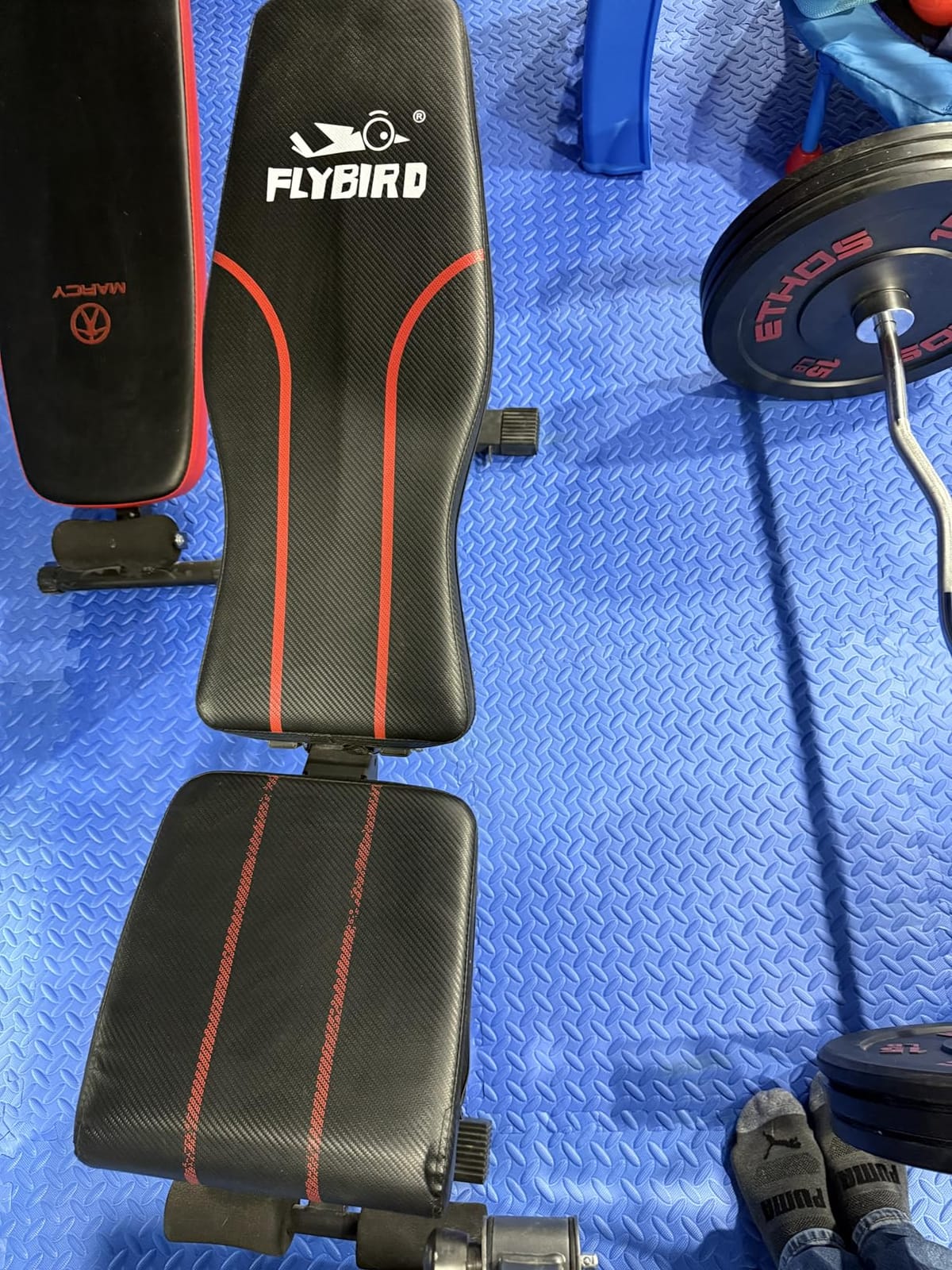 FLYBIRD Adjustable Weight Bench, Full Body Workout Bench for Home Gym | 96 Combos Flat Upright Decline Incline Bench, Foldable Bench Press for Home Gym with Premium Leather and Stable Support(L-XL) customer photo 1