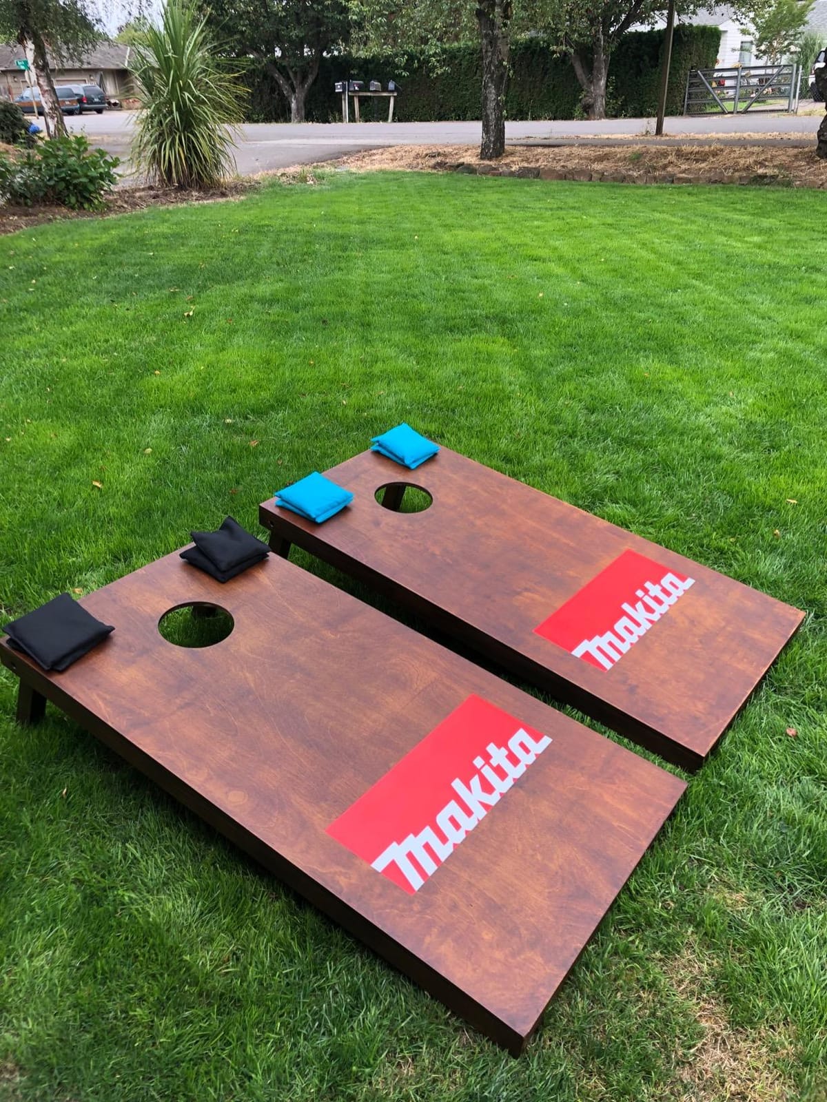 GoSports 4 ft x 2 ft Regulation Size Wooden Cornhole Boards Set with Dark Brown Finish - Includes Carrying Case customer photo 1