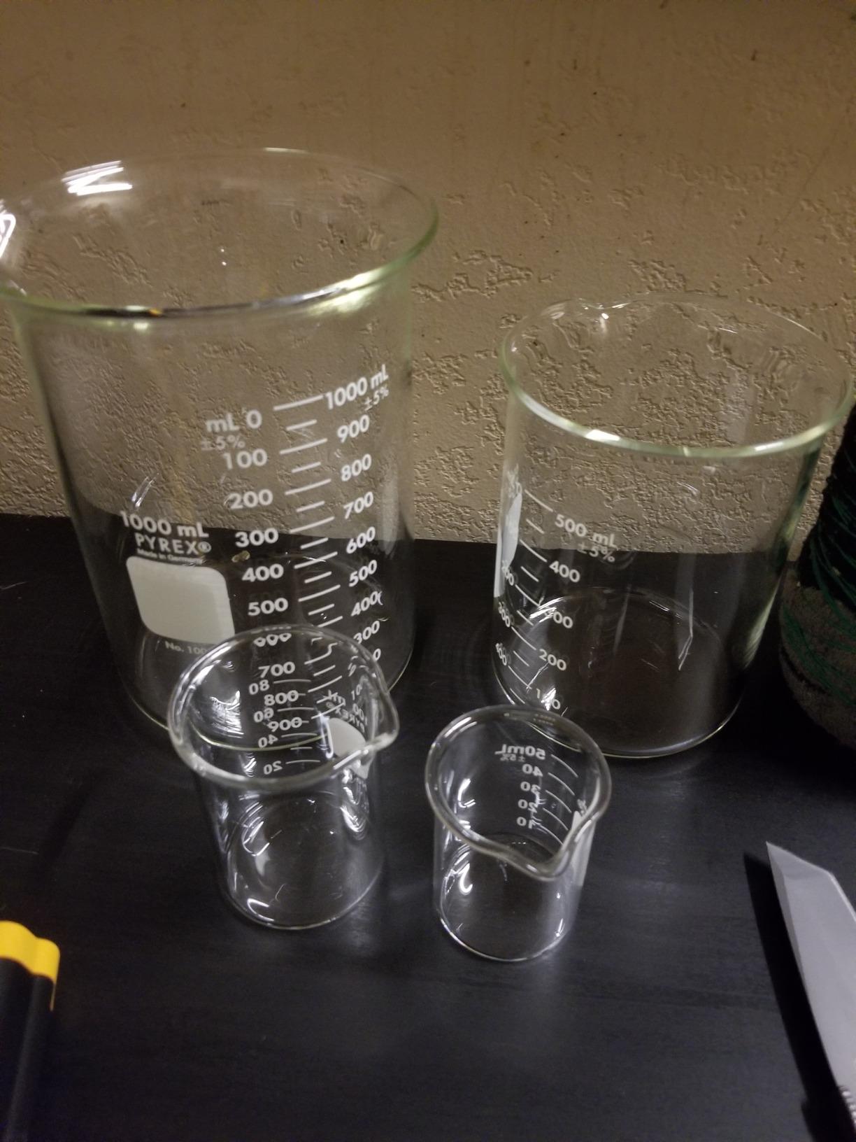 Corning PYREX #1000 Griffin Low Form, Glass Beaker Set with Magnetic Stir Bar Set - 5 Sizes - 50, 100, 250, 600, and 1000ml customer photo 2
