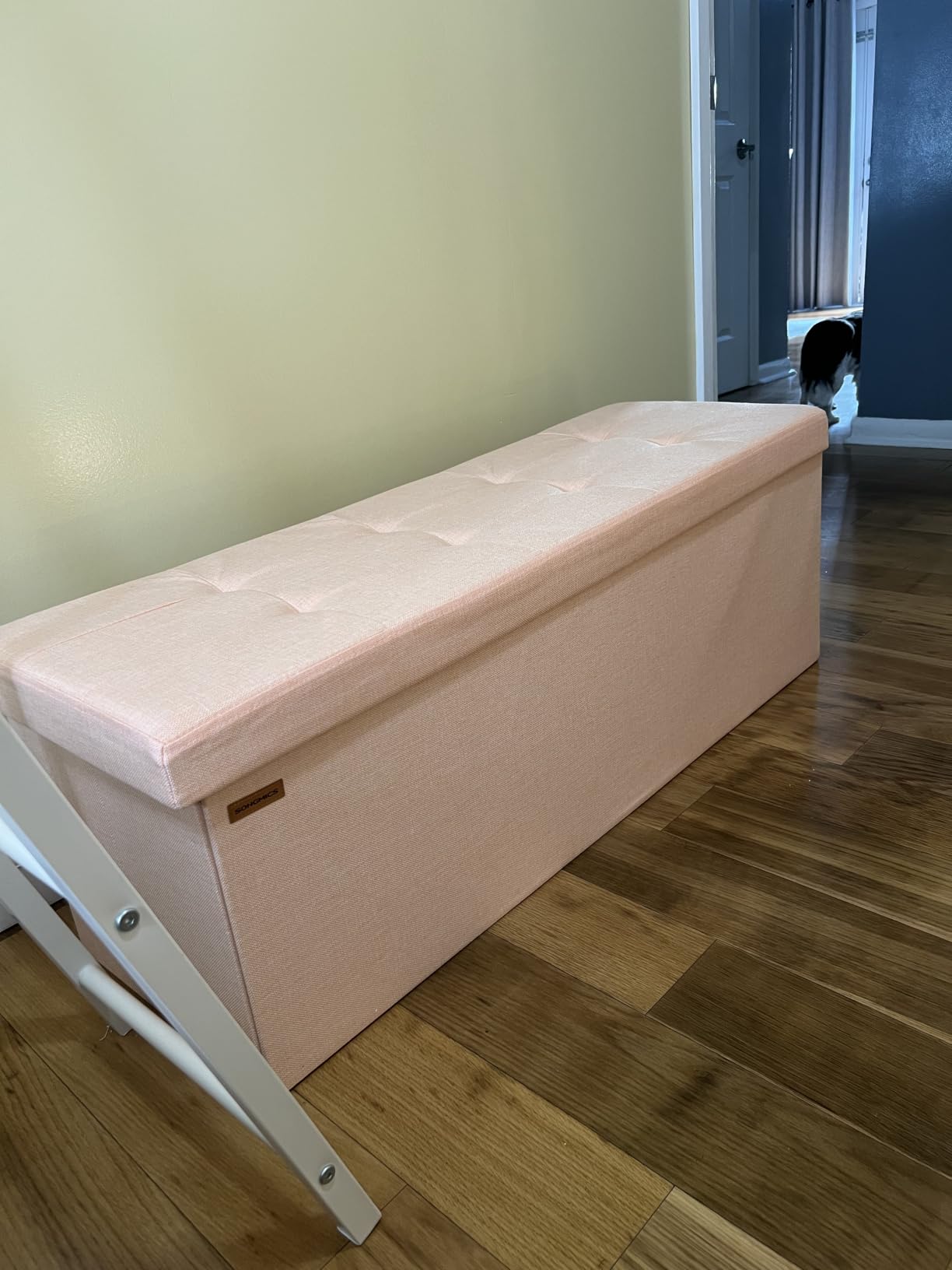SONGMICS 43.3 Inches Folding Storage Ottoman Bench, Load 660 lb customer photo 2