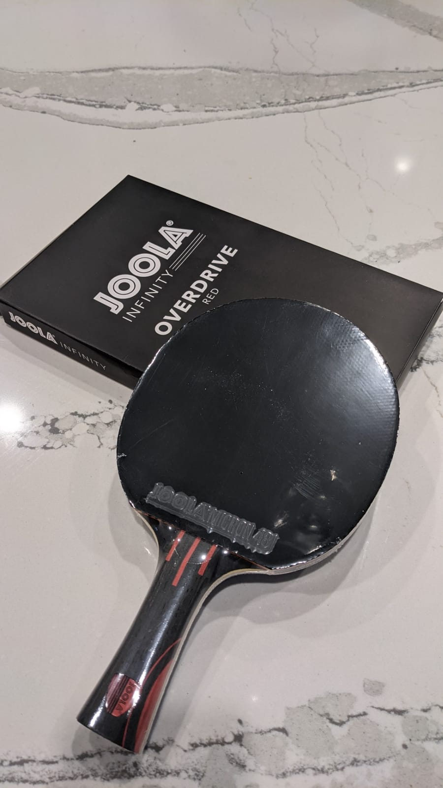JOOLA Infinity Overdrive - Professional Performance Ping Pong Paddle with Carbon Technology - Black Rubber on Both Sides - Competition Table Tennis Racket for Advanced Training - Extreme Speed customer photo 2