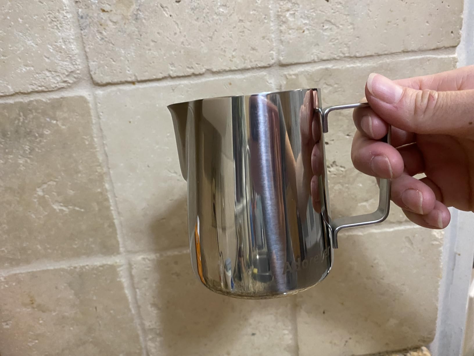 Milk Frothing Pitcher, 8.5oz/12oz/20oz/32oz/50oz/66oz Milk Frother Cup Stainless Steel, Espresso Accessories, Milk Steaming Pitchers Coffee Cappuccino Latte Art Barista Milk Jug Cup with Art Pen,12oz customer photo 1