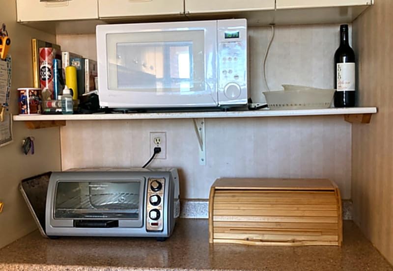 Large bread box bread basket wooden box storage boxes kitchen counter organizer, roll top breadbox. bread boxes for kitchen countertop. Bamboo wooden boxes. (Natural) customer photo 2