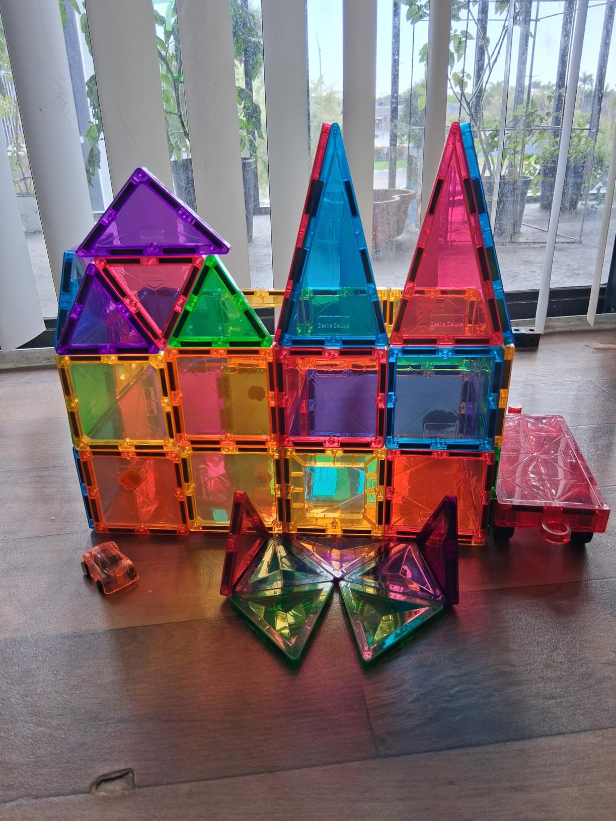 Magnetic Tiles Building Blocks Toy - STEM Educational Magnet Set for Kids, Creativity Preschool Learning Sensory Montessori Toys for Boys & Girls 3+ Years Old - 57PC customer photo 1