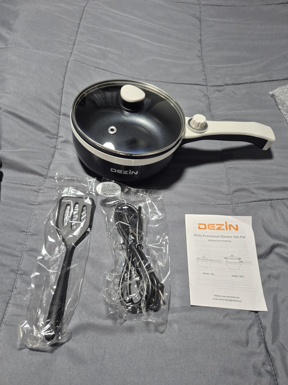 Dezin Hot Pot Electric, 1.5L Non-Stick Portable Electric Pot, Dual Power | 700W Upgraded Electric Pot for Cooking Steak, Egg, Oatmeal, Soup, Mini Ramen Cooker for Dorm, Travel, Office, RV customer photo 1