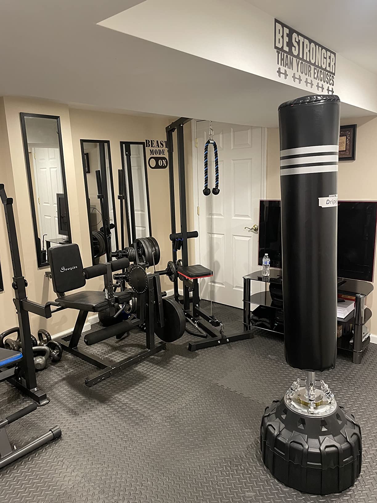 Dripex Free Standing Punching Bag for Adults, 69'' Heavy Boxing Bag with Stand, Boxing Equipment for Fight Camp Home Gym customer photo 2