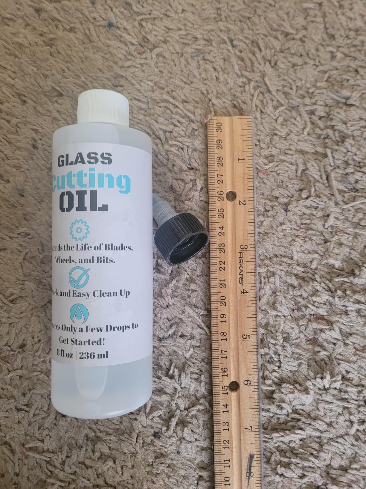 Premium Glass Cutting Oil (8 oz) Specially Formulated for Use with Any Glass Cutter Tool - Glass Cutter Oil for Glass Drill Bit, Mirror Cutting Tool, Tile Cutter & Glass Cutting Tools customer photo 1