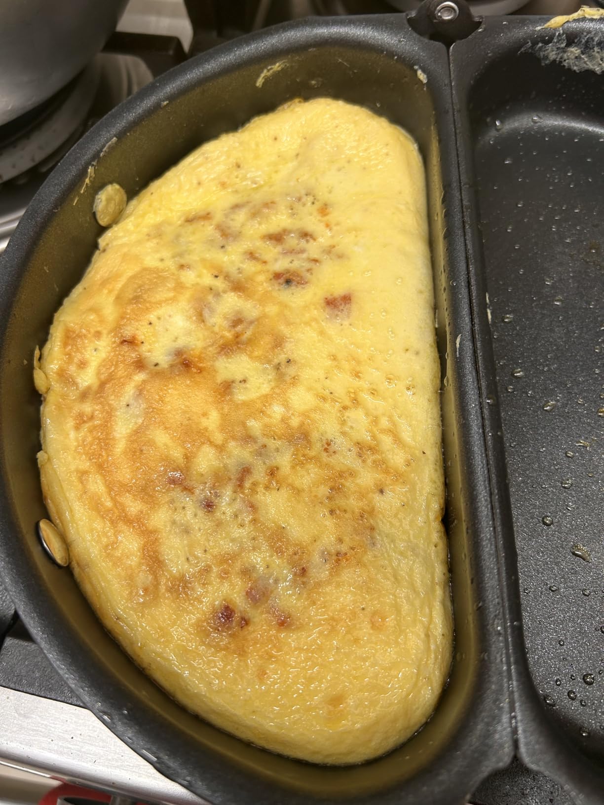 TECHEF - Frittata and Omelette Pan, Nonstick Double Sided Folding Egg Pan, Made in Korea (PFOA Free) (Black) customer photo 1