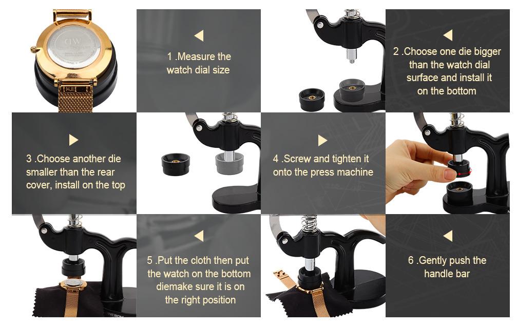 ONEBOM Watch Press Tool Set, Watch Repair Kit Professional with Everything, for Various Kinds of Watch (Watch Press Kit) customer photo 2