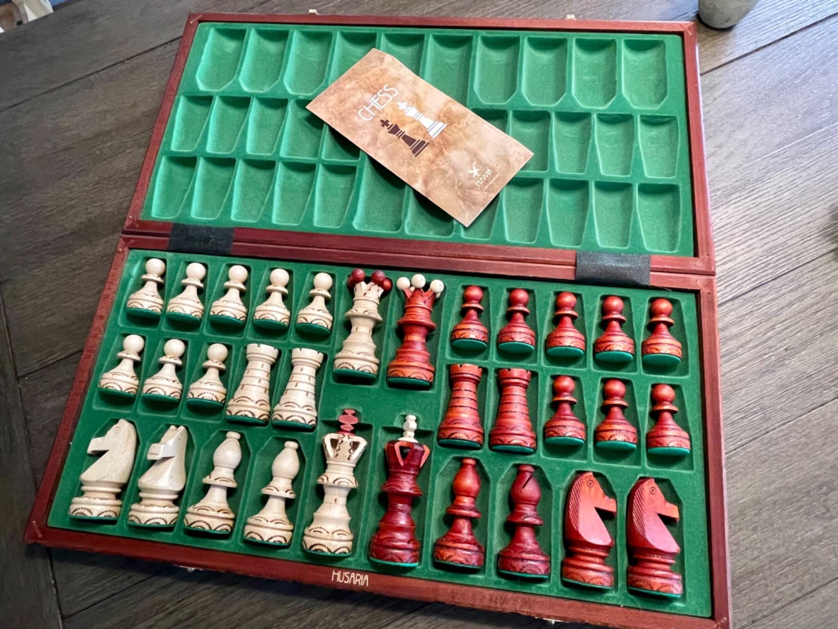 Husaria European International Wooden Chess Game Set, Ambassador - 21.7 Inches - Large-Size Chess Set with Handcrafted Chessmen and Felted Folding Board customer photo 1