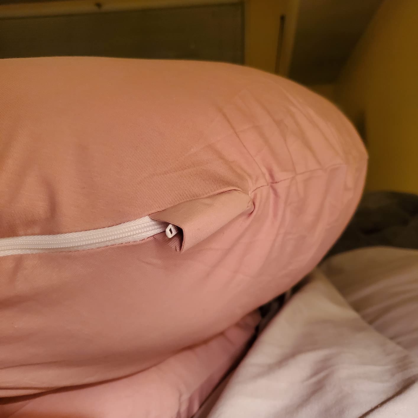 INSEN Pregnancy Pillows for Sleeping, Maternity Pillow with Cooling Cotton Cover, C Shaped for Pregnant Women, Natural Purple customer photo 2